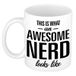 Bellatio Decorations Awesome nerd / slimmerik cadeau mok / beker 300 ml -