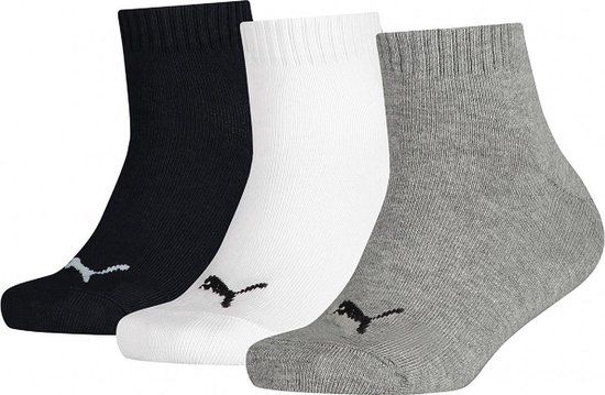 Puma Kids Quarter 3P Enkelsokken - Grijs - Maat 27-30
