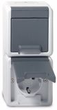 Gira Dubbele Schuko Stopcontact IP44 Verticaal Grijs - 478030