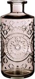 Ideas4seasons Bloemenvaas/flesvaas Berlin - met motief - helder glas - smoke grijs - 9 x 21 cm