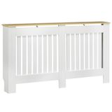 Homcom Cache-radiateur 152X19X83 cm MDF Blanc Moderne Anti-basculement Appareil