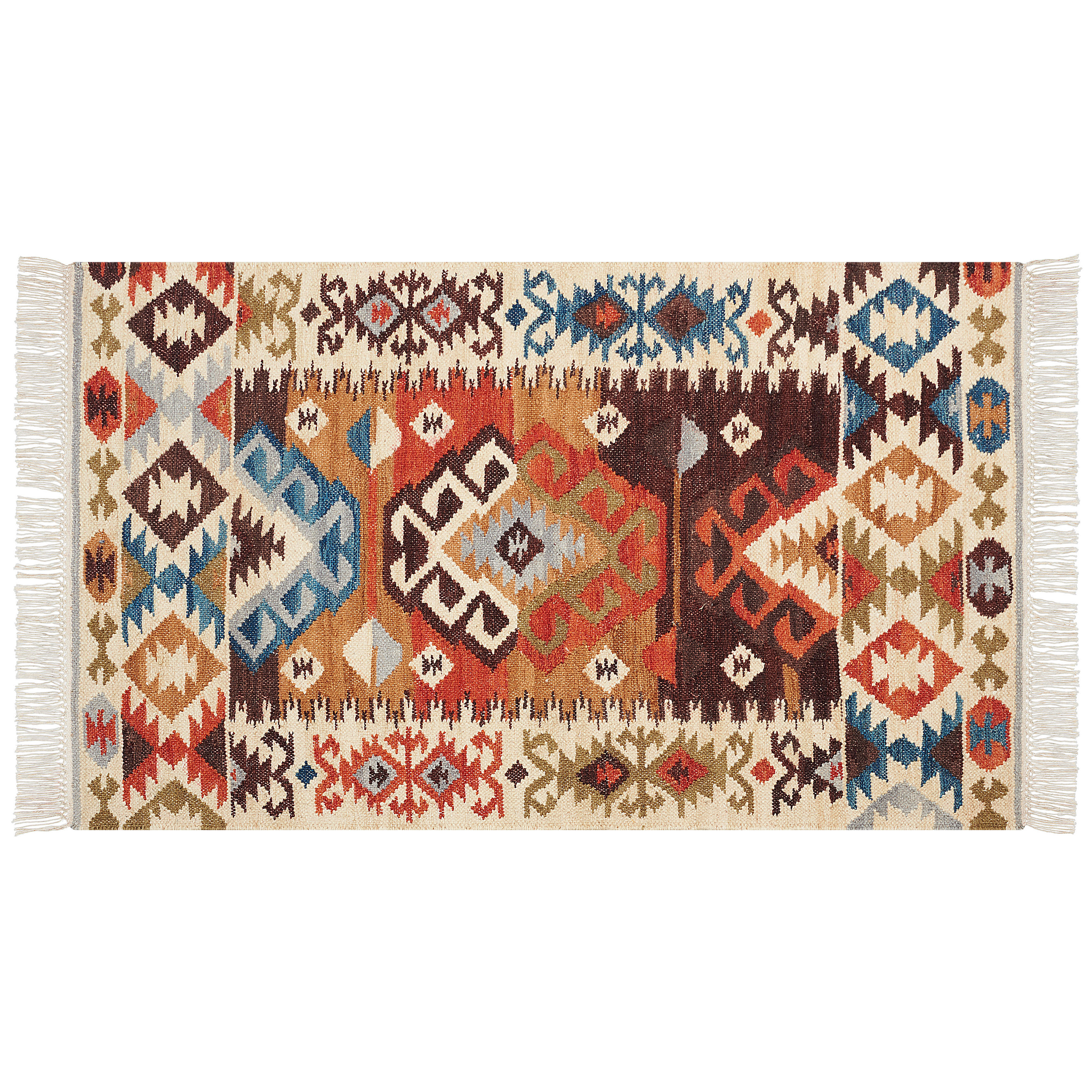 BELIANI Beliani VOSKETAP - Kelim vloerkleed - Multicolor - 80 x 150 cm - Wol