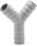 PRE-WASHING Drain hose connector Y-piece, 19x19x19mm, ABS plastic