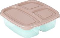 PLASTICFORTE Boîte de conservation 3 compartiments - 1,2L - Taupe