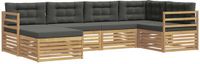 vidaXL - Buiten - bank - set - 6 - st - Wit - en - antracietkleurig - Polyester