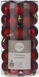 House of Seasons Edelman Bv Kunststof kerstballen - rood - 30 stuks - 3 cm