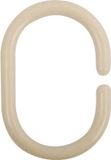 MSV Douchegordijnringen – Set van 12 Douchegordijn Ringen C-vormig – Gordijnringen Douche Beige – Polypropyleen 5,8x3,8 cm