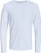 Jack & Jones Mannen Basis Lange Mouw Dunne Ronde hals Trui JJEBASIC Langarm Jersey Shirt Wit XS