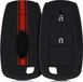 kwmobile coque de clé de voiture pour clé de voiture Ford EcoSport 2 boutons Keyless Go - Boîtier de clé de voiture en rouge / noir - Design à rayures de rallye