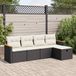 Maison Exclusive - Ensemble de meubles de jardin 5 pièces avec canapé et coussins, noir, en polyrotin