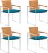 Maison Exclusive - Lot de 4 chaises de jardin avec coussins en bois d'acacia massif