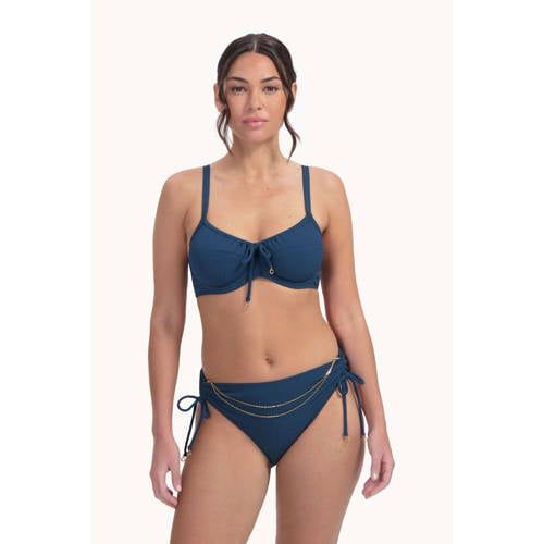 Cyell Design bikinibroekje Midnight Waves met kettinkje donkerblauw