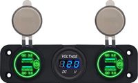 ProRide Chargeur USB de voiture 12V 4 ports - QC3.0 - P12526 - Triple encastrable avec voltmètre