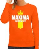 Bellatio Decorations Shoppartners Bv Koningsdag sweater Maxima is mijn BFF met kroontje oranje - dames - Kingsday outfit / kleding / trui L