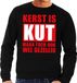 Bellatio Decorations Foute Kersttrui - Kerst is kut - zwart - heren - sweater - kantoor - lange mouwen - kersttruien XXL