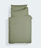 Bianca Plain Dyed Military Green beddengoedset, 105 cm, 100% percale katoen, groen
