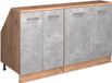 Vicco Rion Kastenset voor schuine wand – 140 cm Set van 2 kastrompen 60 cm diepte Beton/Goudkleurig Eiken