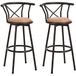 MEUBLE COSY Barkrukken, set van 2 barstoelen vintage, 360 graden draaibaar met rugleuning en voetensteun, zitting 77cm hoog, industriële stijl, bruin, 56x40x99,5cm