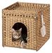Merkloos Rotan Kattenbakkast Kattenhuis Verborgen kattenbakmeubel - Natuur - 47 x 52 x 48,5 cm