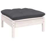 vidaXL 8-delige Loungeset met kussens massief grenenhout wit