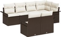 vidaXL Tuinbank Set Bruin Polyrotan