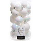 Decoris Seizoen Witte Kerstbal set - 30 stuks