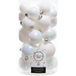Decoris Seizoen Witte Kerstbal set - 30 stuks