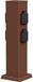 Ledscom.de Prise de jardin Polly pour extérieur - IP44 - 4 prises - Acier inoxydable - Marron - Carré - 40 cm