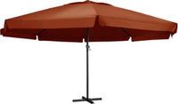 vidaXL Parasol met aluminium paal 600 cm terracottakleurig