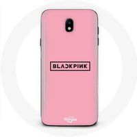 Maniacase Hoesje voor Samsung Galaxy J3 2017 Blackpink K-pop Groep Logo Roze Achtergrond