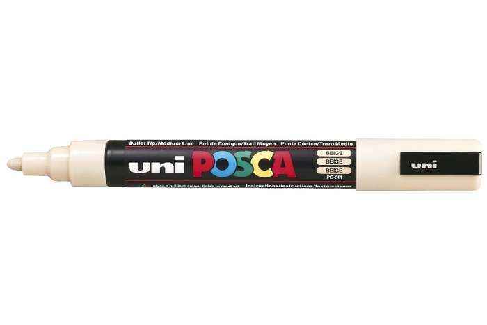 uni-ball uni POSCA PC-5M - Markeerstift - beige, zwart - 1 stuk