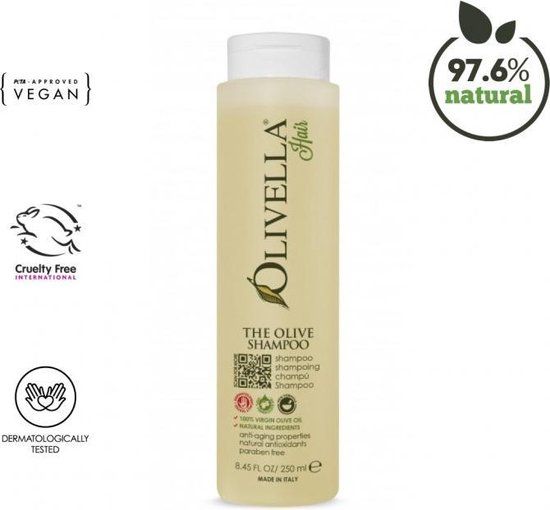 Olivella Natuurlijke Shampoo met Olijfolie - 2 x 250ml - Unisex