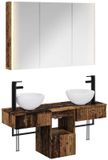 vidaXL Badkamerkast - set - 4 - st - Oud - hout - Bewerkt - hout