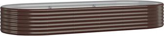 vidaXL Plantenbak - 249x100x36 cm - Gegalvaniseerd Staal - Bruin