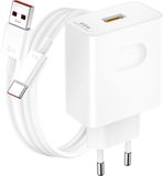 Honor 66W Supercharge Oplader met USB-A naar USB-C-kabel - Wit