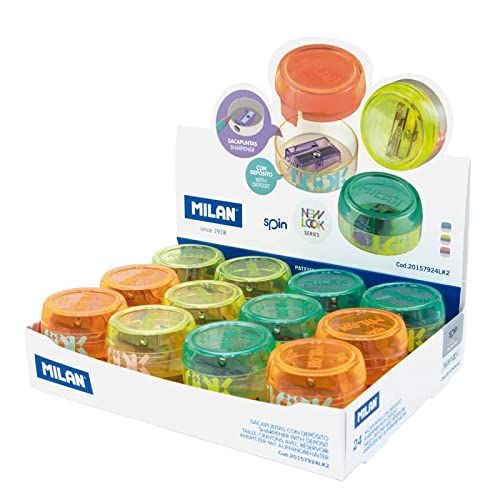 MILAN MILAN® Displaybox 24 puntenslijper met tank SPIN, serie New Look - 8411574096979