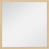 Homcom Wandspiegel - Glas - 50x50x2cm - Natuurlijk hout