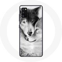 Maniacase Hoesje voor Samsung Galaxy A41 Wolf Duo dieren