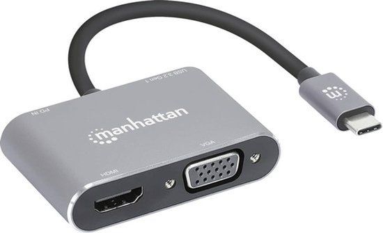 Manhattan USB-C to HDMI & VGA 4-in-1 Docking-Konverter