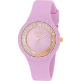 LiuJo TLJ1421 Analoog kwartshorloge voor dames, met siliconen armband, roze-roségoud, armband