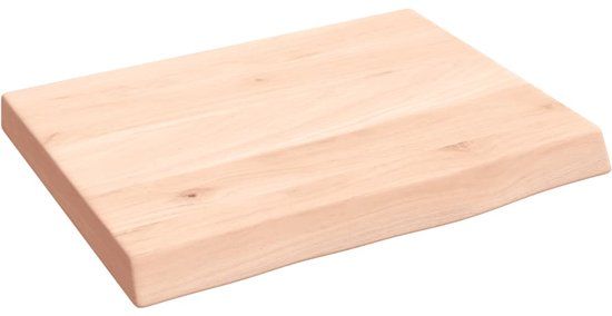 vidaXL Wandschap - 40x30x(2-4) cm - onbehandeld - massief - eikenhout