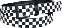 R.E.D. by EMP R.E.D. Rock-Engineered Design Zwart-witte riem met dambordpatroon - Unisex - 85 cm
