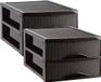 Plasticforte Ladekastje bureau organizer SORTED - 4x - 2 lades - donkerbruin