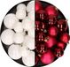 Kaemingk B.V. Kerstversiering boules de Noël en plastique mélange de couleurs rouge foncé/blanc hiver 4-6-8 cm paquet de 68x pièces