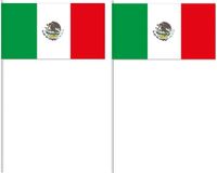 Merkloos 10 zwaaivlaggetjes Mexico 12 x 24 cm