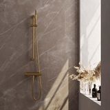 Brauer Gold Edition Glijstangset met Thermostaatkraan - Staafhanddouche - Goud Geborsteld Pvd