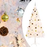 vidaXL Kunstkerstboom met verlichting en kerstballen 180 cm wit
