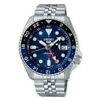 Seiko 5 Sports SSK003K1 GMT Heren Horloge - Zilverkleurig - Blauw - Staal - 42.5 mm