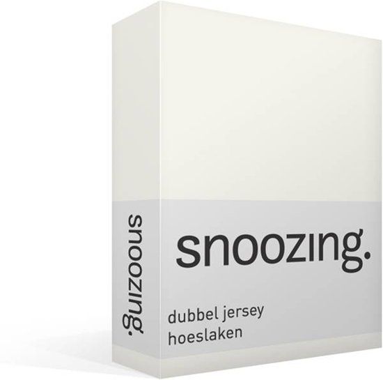 Snoozing - Dubbel Jersey - Hoeslaken - Eenpersoons - 90x210/220 cm - Ivoor