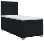 vidaXL Boxspringbed met matras, zwart, 90 x 190 cm, gestoffeerd